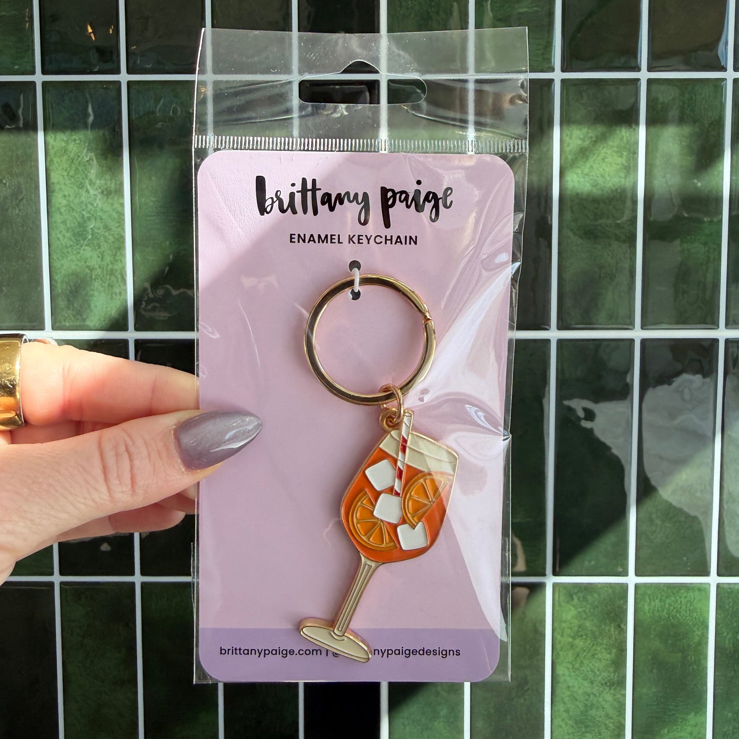 Aperol Spritz Enamel Keychain/Bag Charm