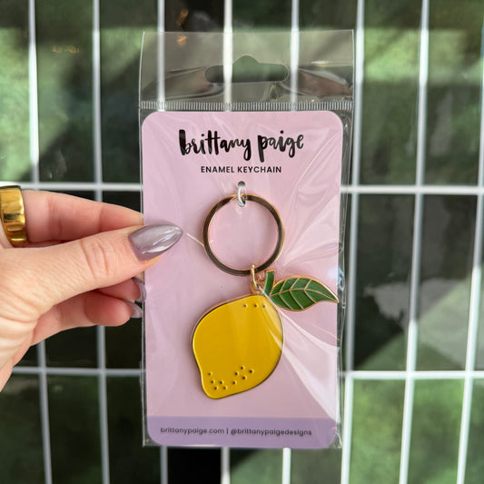 Lemon Enamel Keychain/Bag Charm