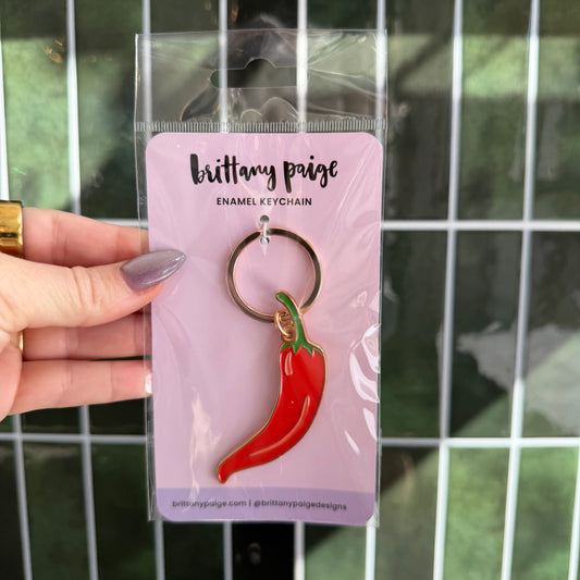 Chili Pepper Enamel Keychain/Bag Charm