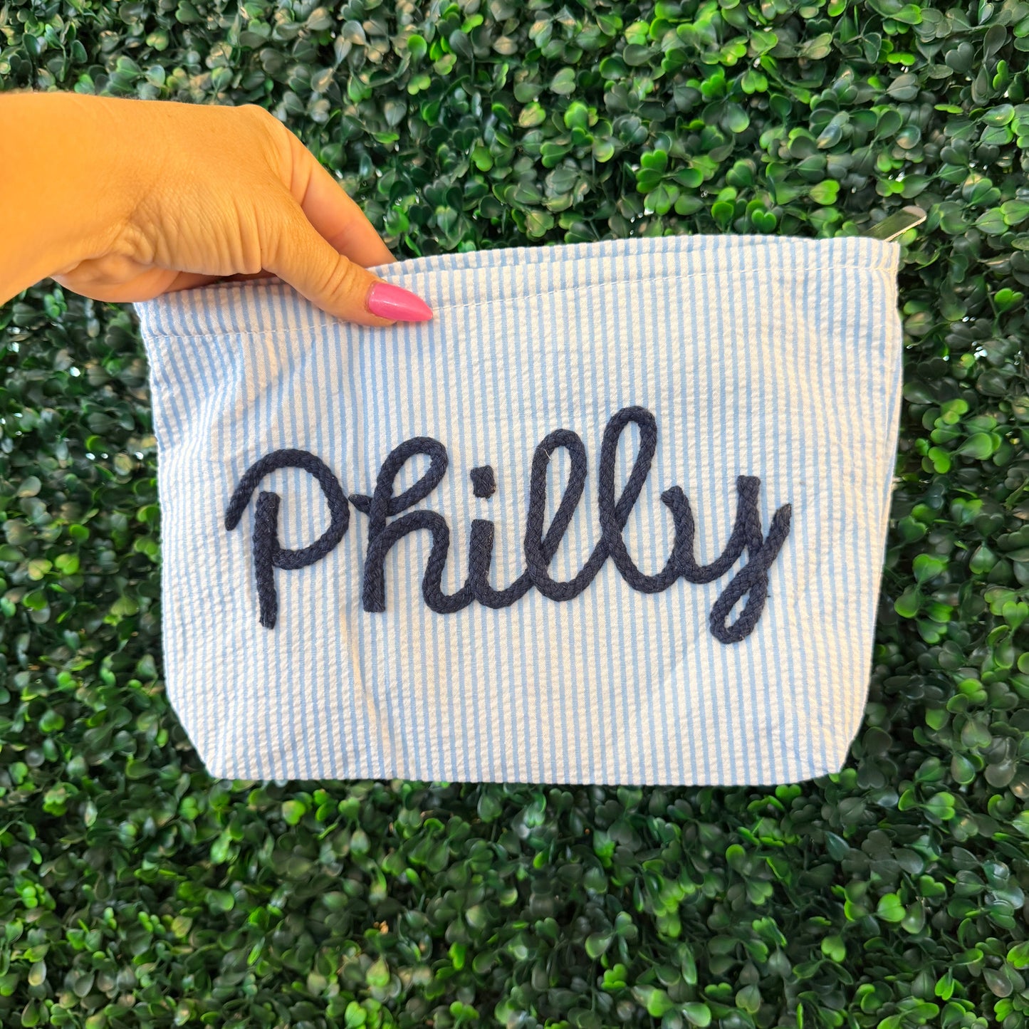 Philly Seersucker Pouch