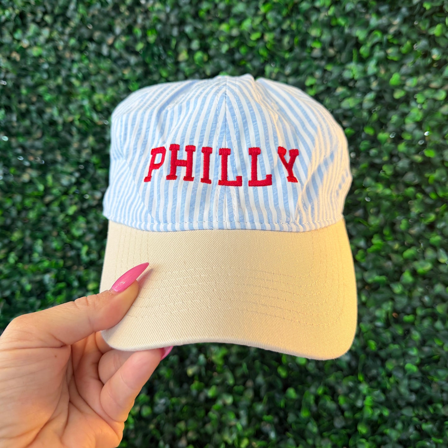 Philly Seersucker Embroidered Hat