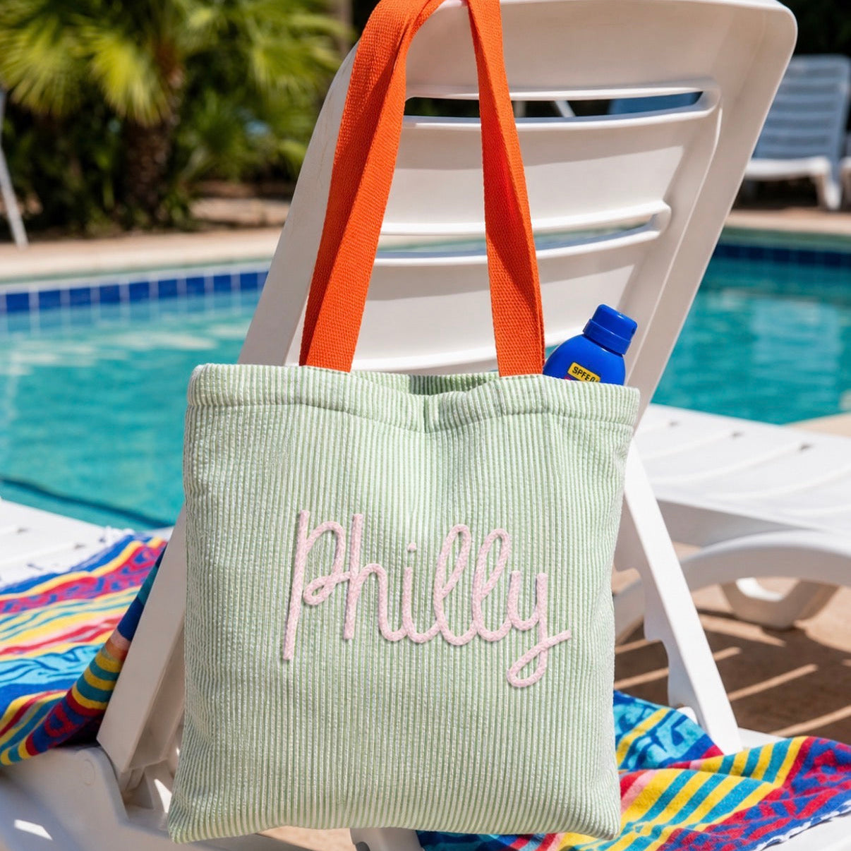 Seersucker Philly Rope Tote Bags