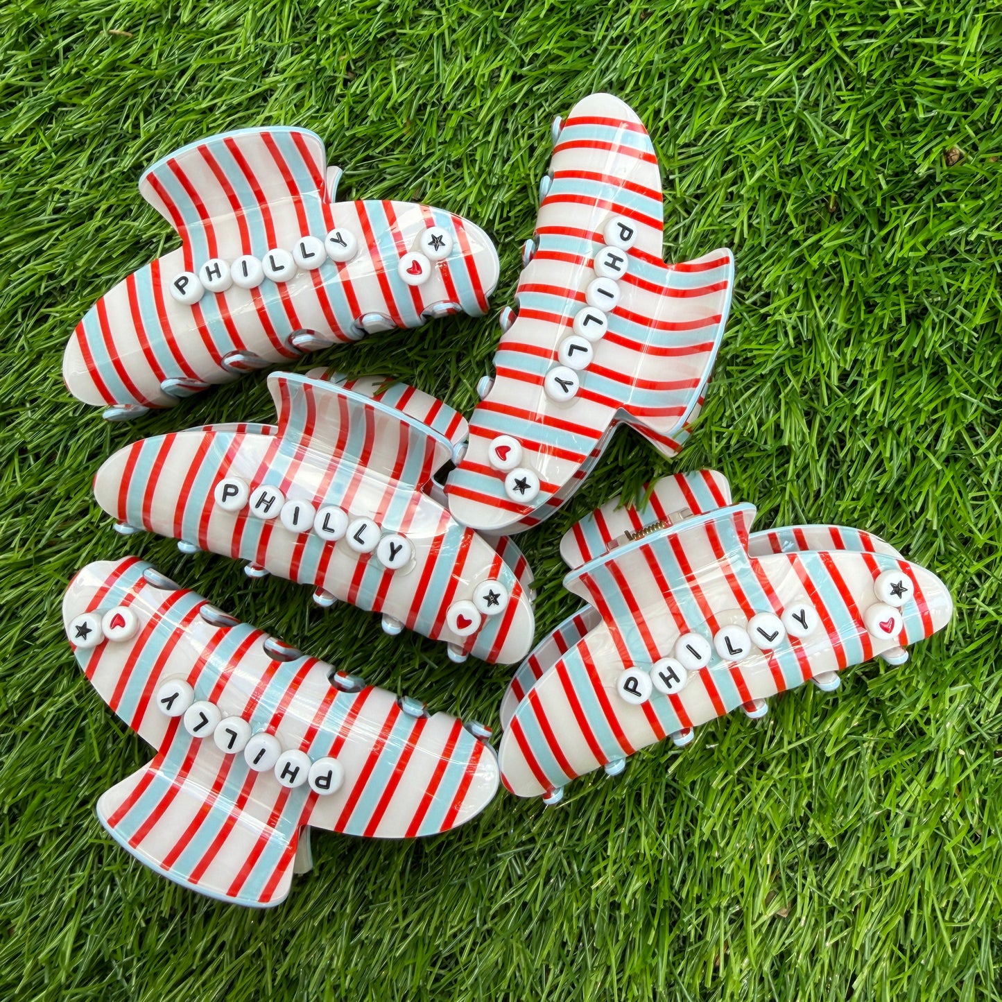 Minor Details Philly Striped Claw Clips