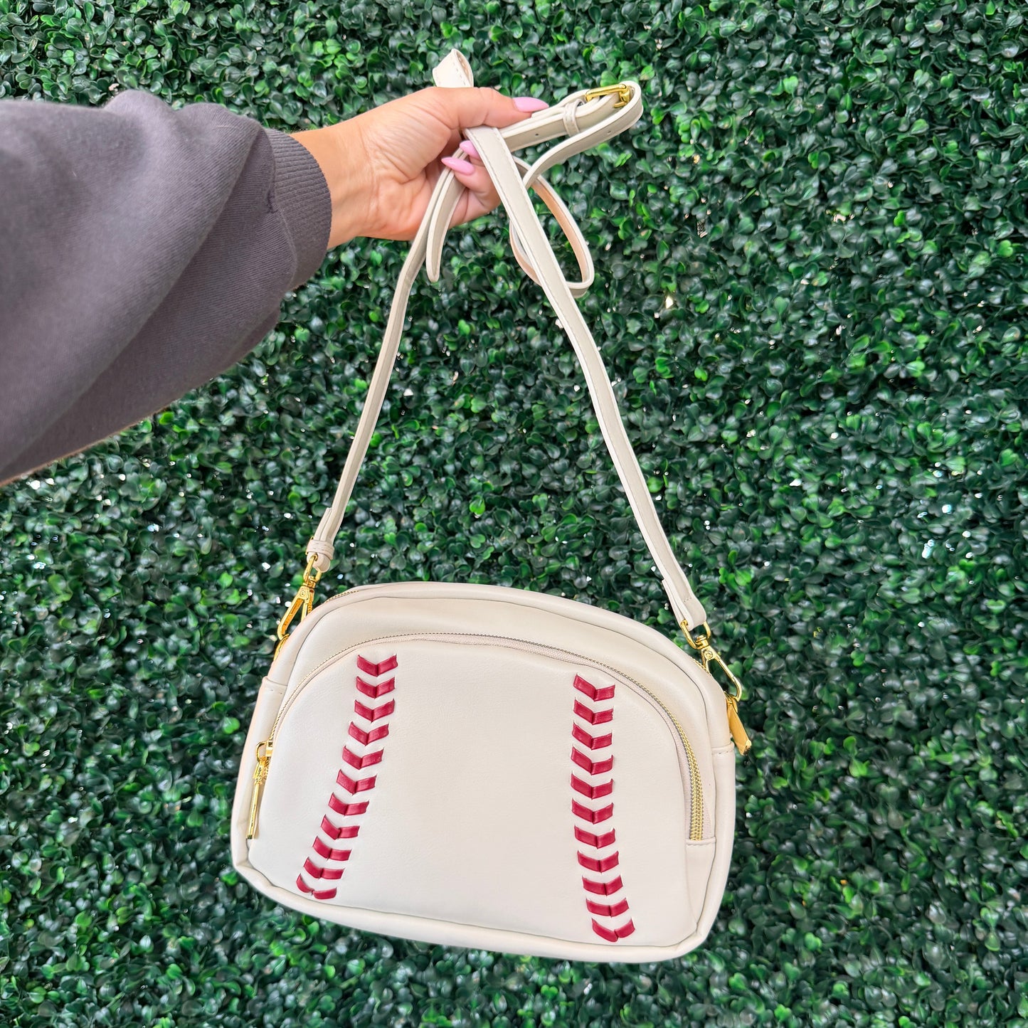 Leather Baseball Stitch Purse