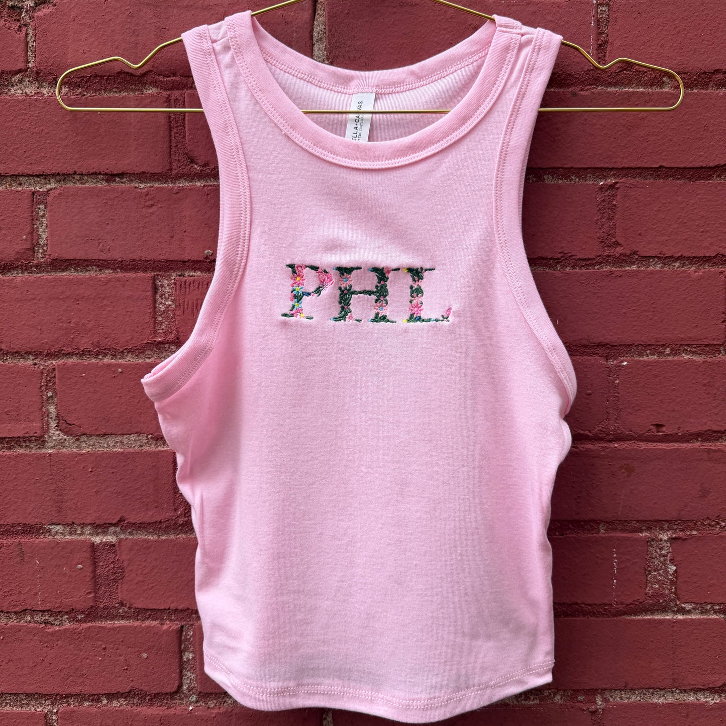 Floral PHL Embroidered Tank Top