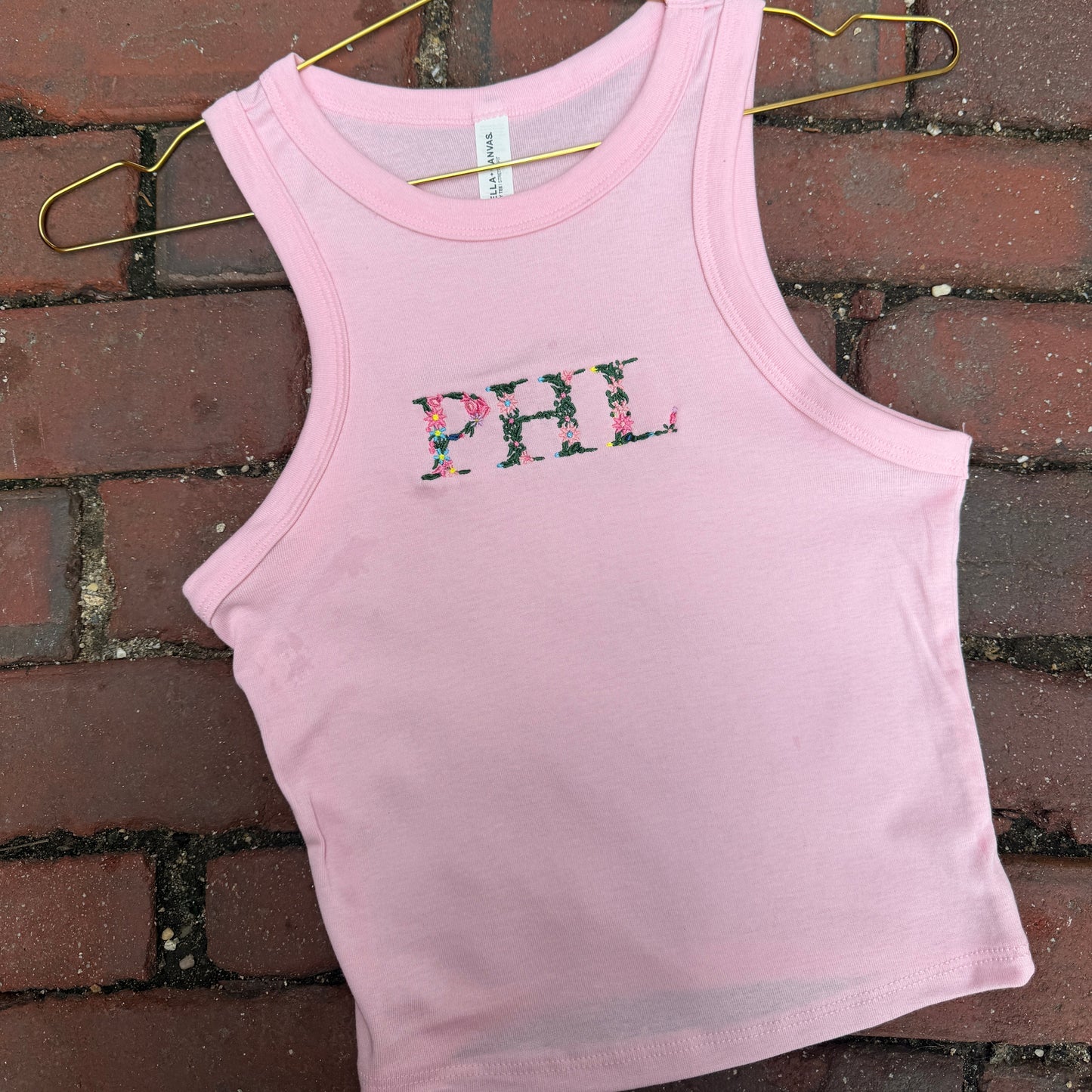 Floral PHL Embroidered Tank Top