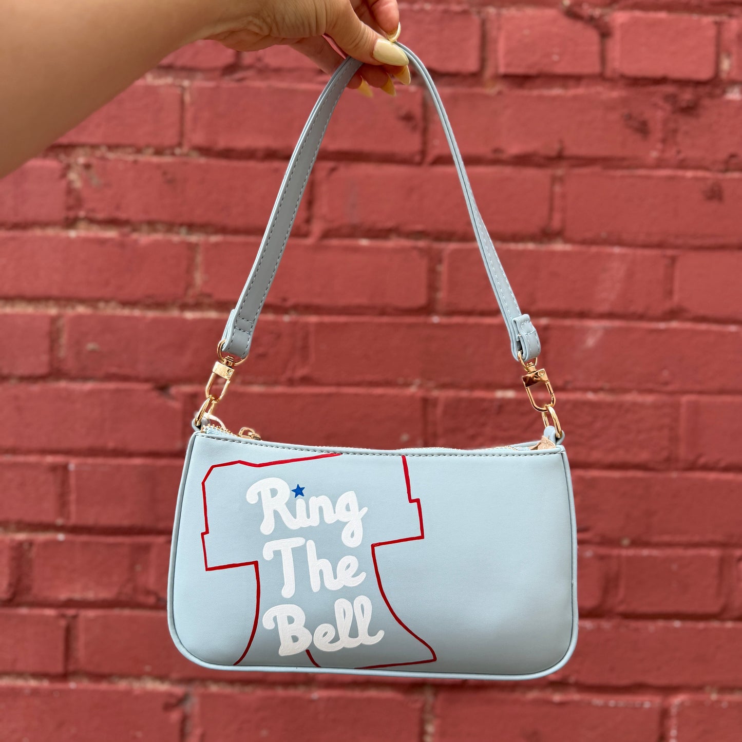 Ring the Bell Hand Painted Leather Purse