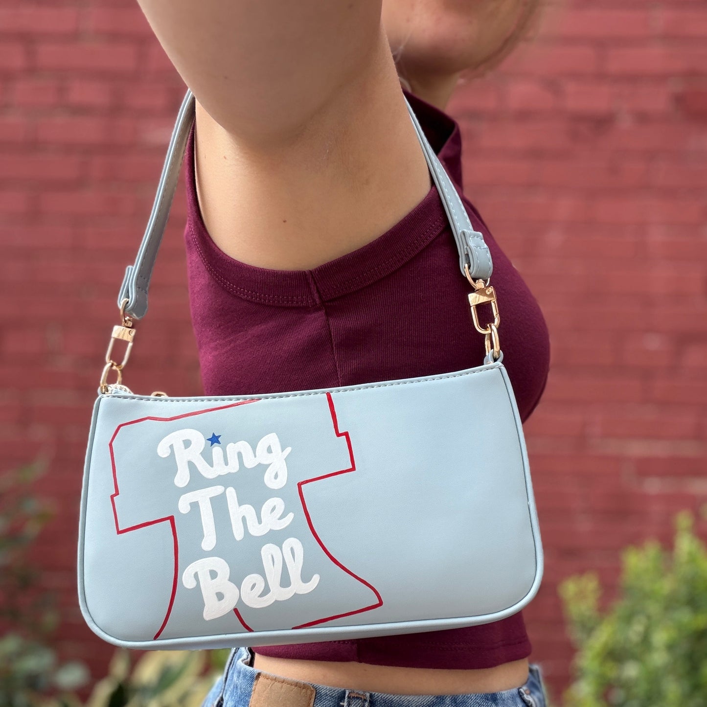 Ring the Bell Hand Painted Leather Purse