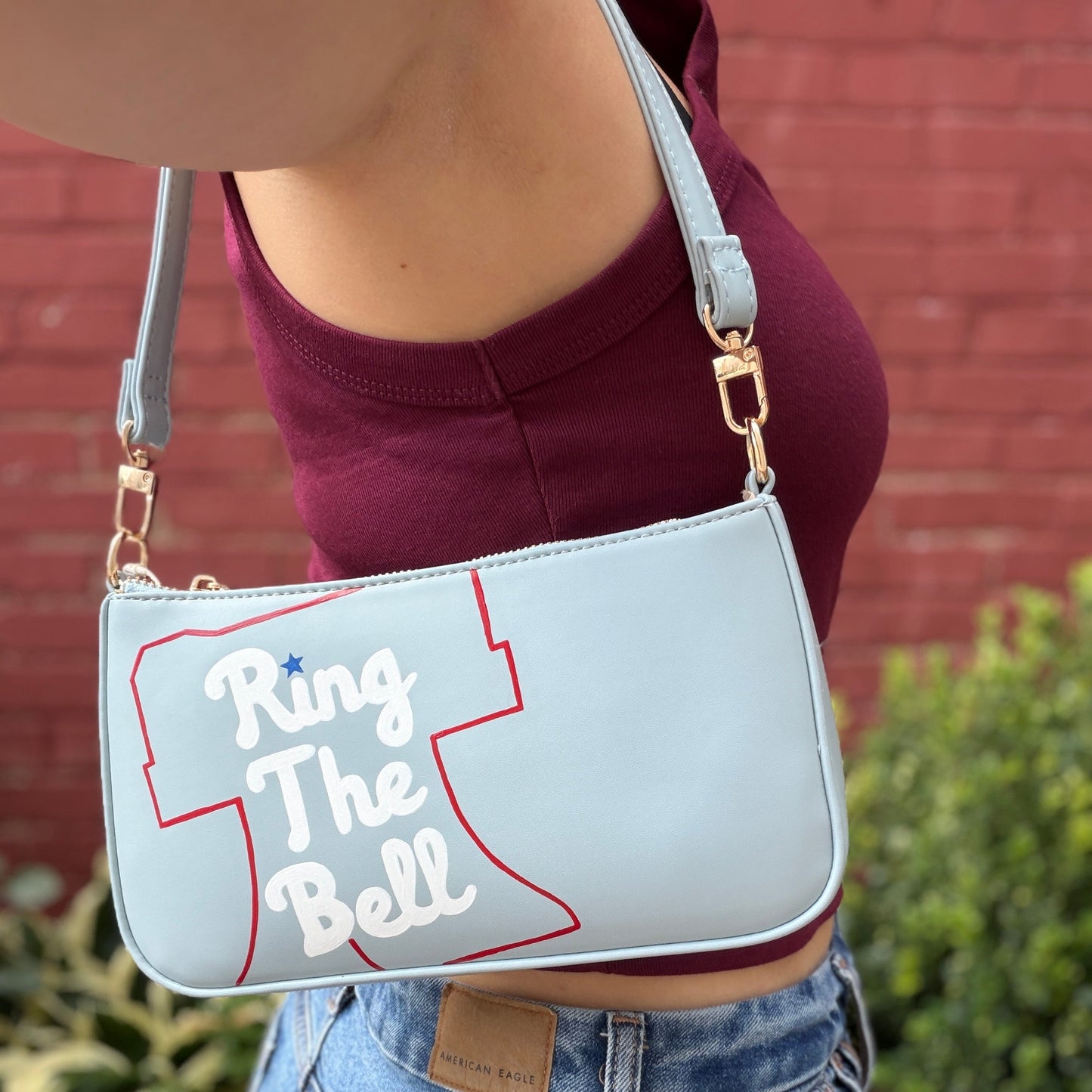 Ring the Bell Hand Painted Leather Purse
