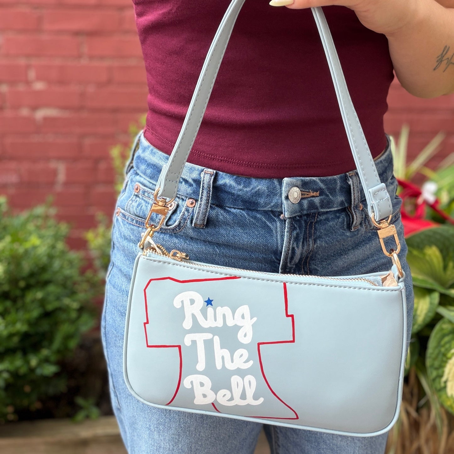 Ring the Bell Hand Painted Leather Purse