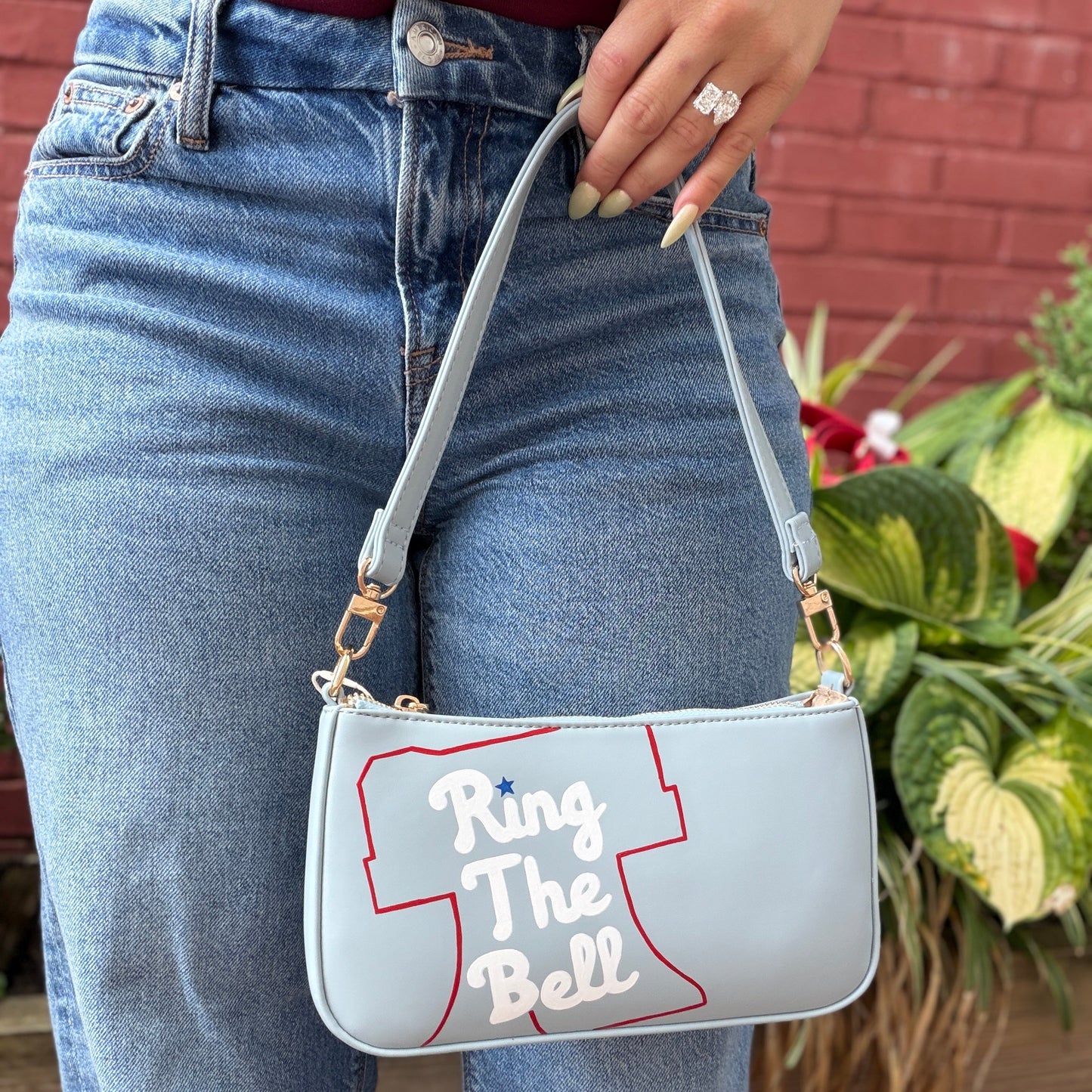 Ring the Bell Hand Painted Leather Purse