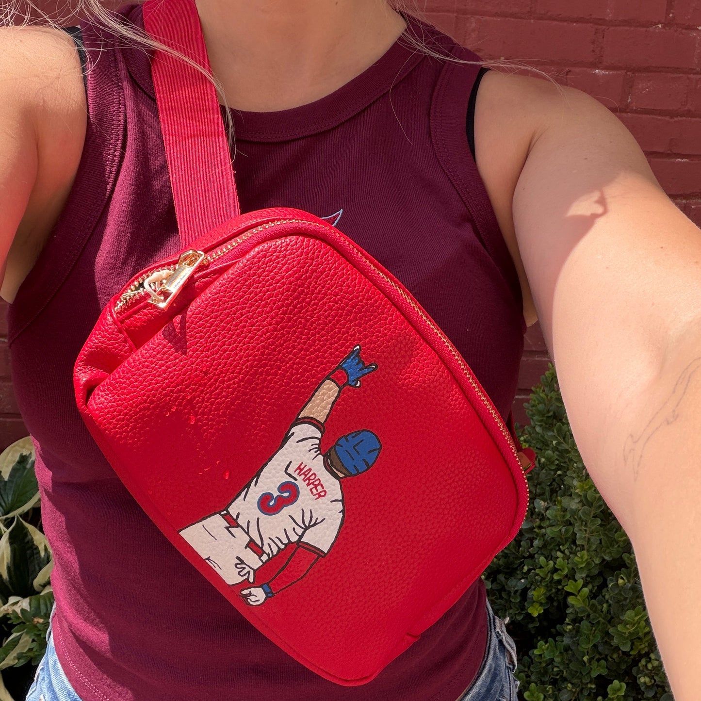 Hand Painted Harper Leather Belt Bag