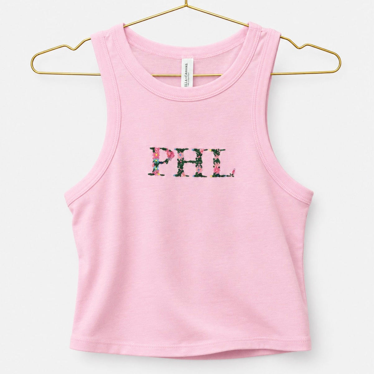Floral PHL Embroidered Tank Top