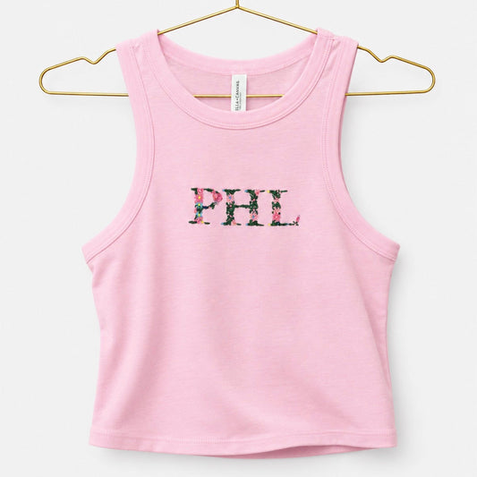 Floral PHL Embroidered Tank Top