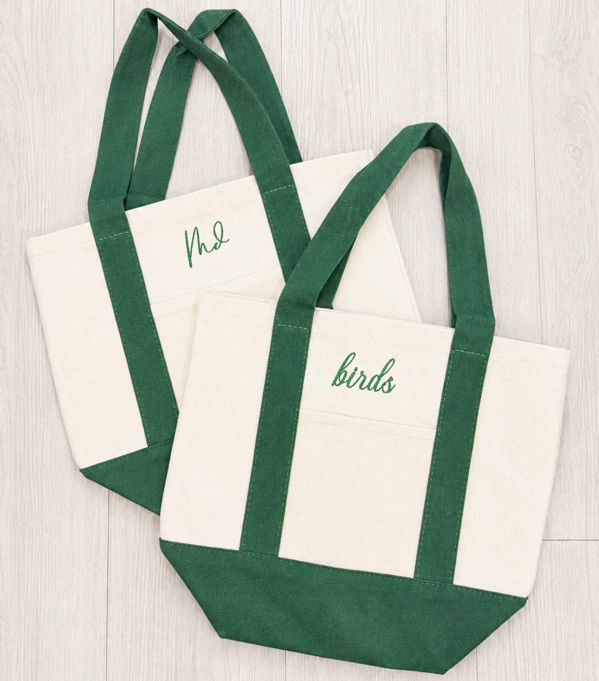 Birds Embroidered Mini Tote Bag