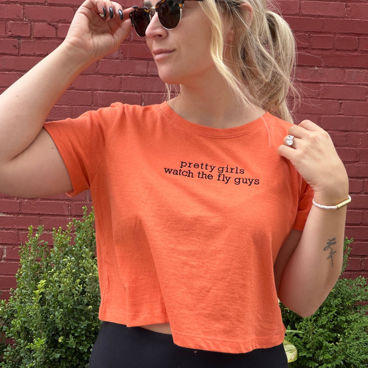 Pretty Girls Watch the Fly Guys Crop Top