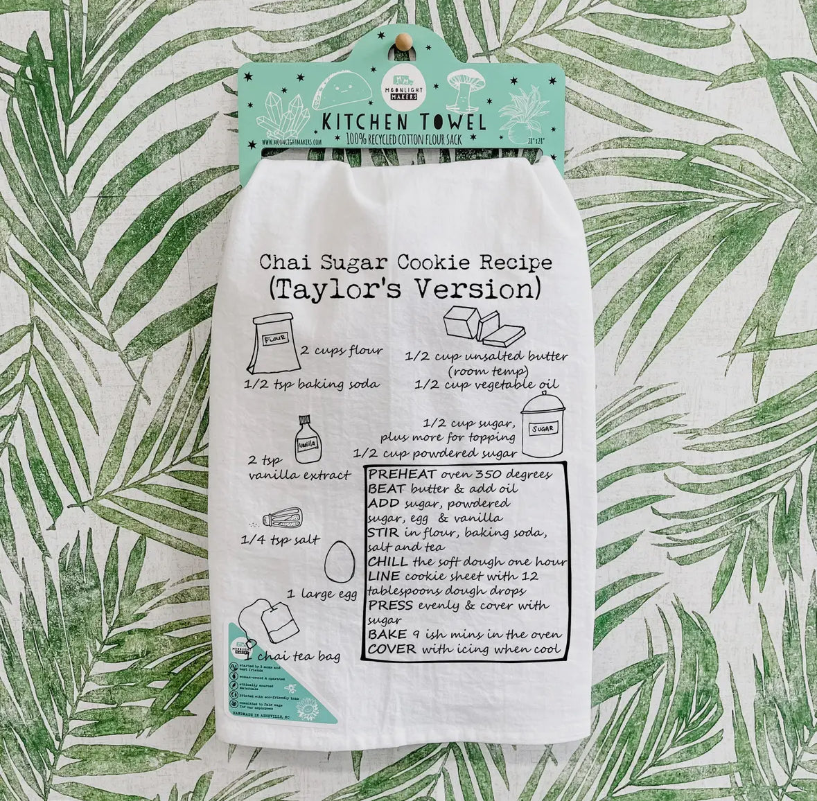 Taylor's Chai Cookie Recipe Tea Towel