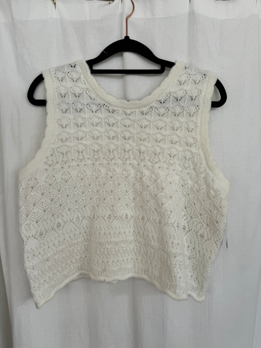 White Knit Tank Top