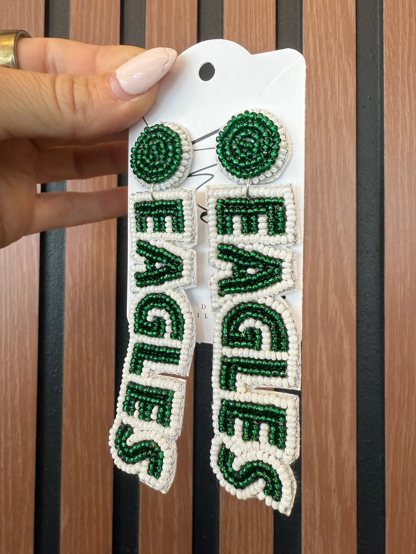 Eagles Beaded Statement Earrings