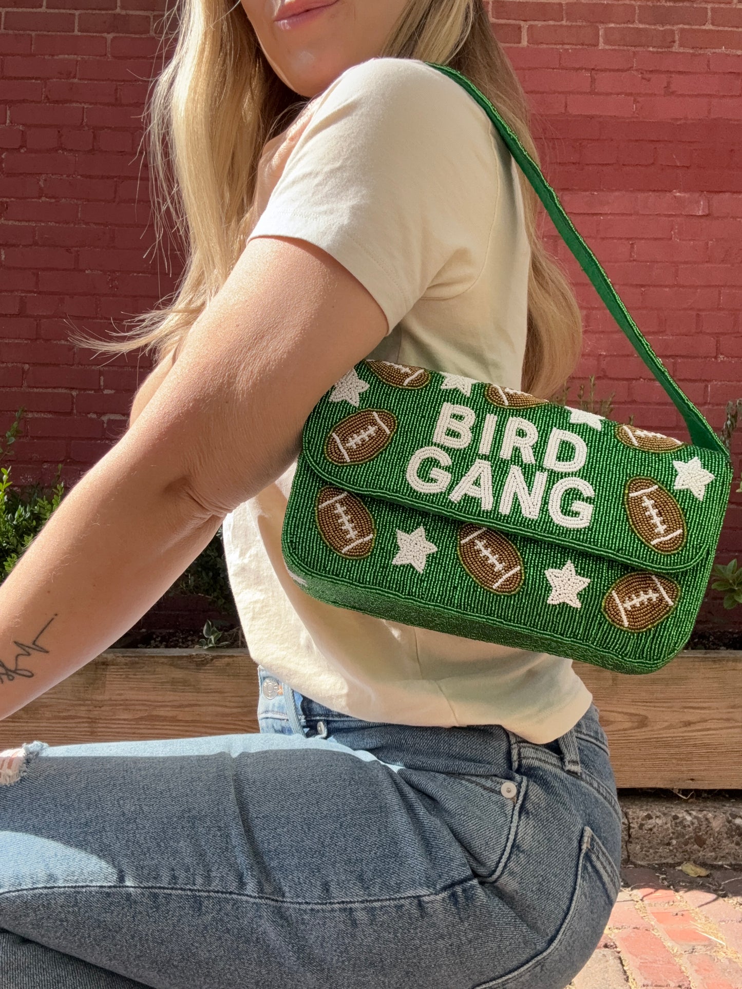 Bird Gang Beaded Purse