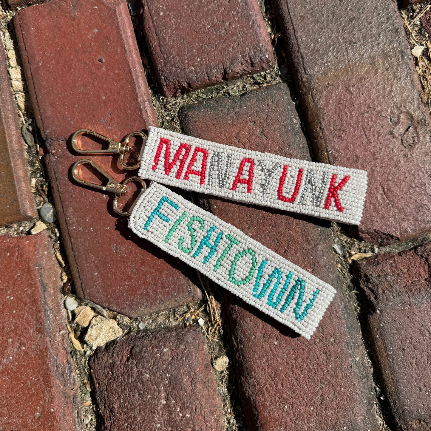 Beaded Philly Neighborhood Keychains