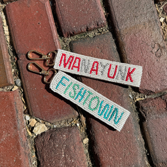 Beaded Philly Neighborhood Keychains