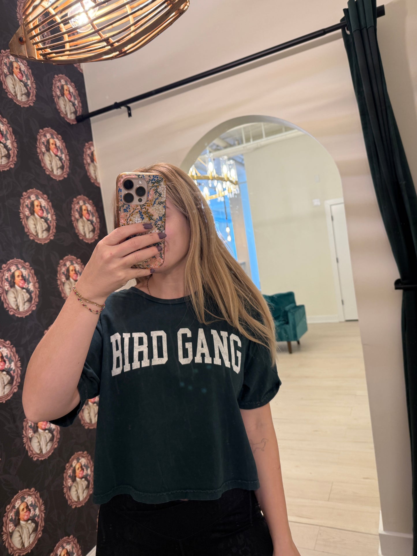 Bird Gang Mineral Washed Crop Top