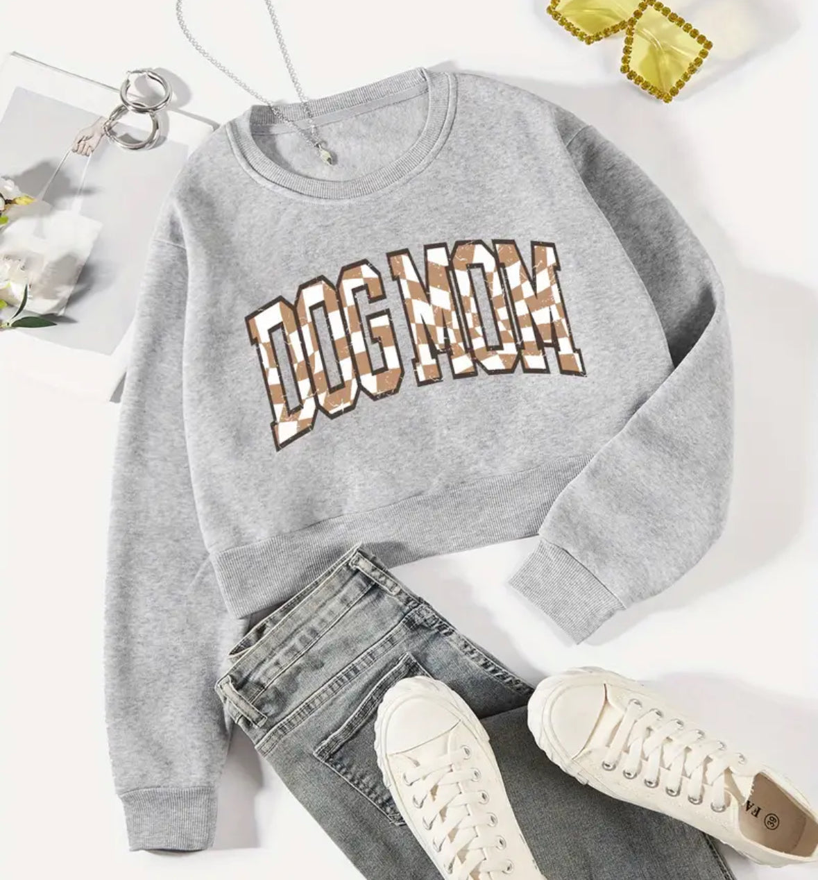 Dog Mom Crop Sweatshirt