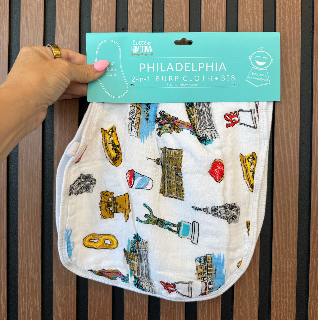 Philadelphia Burp Cloth + Bib: 2 in 1
