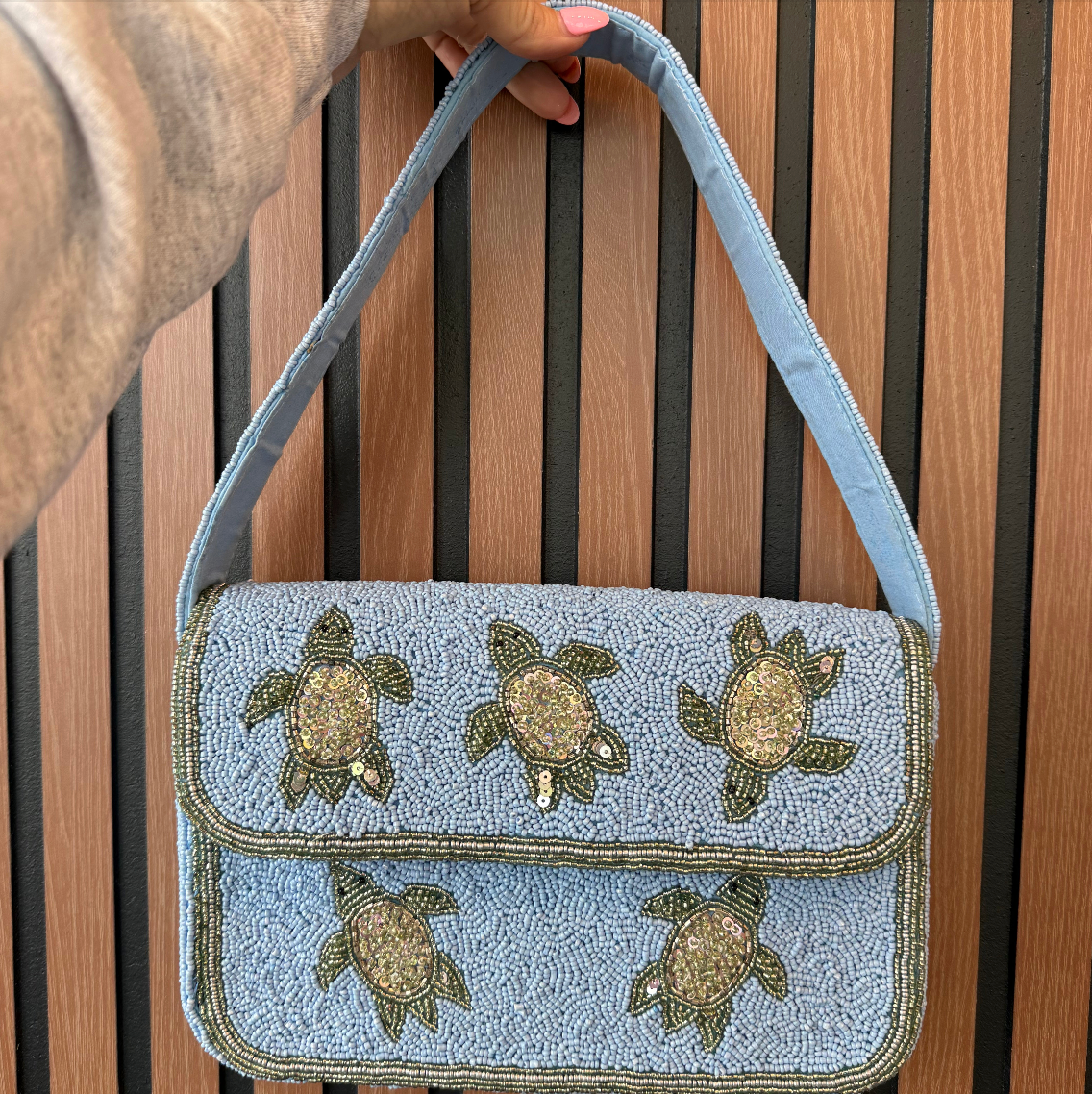 Turtle Beaded Purse