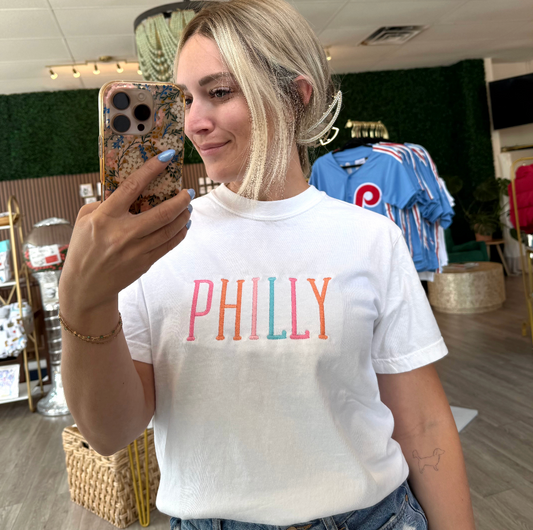 Philly Colorful Embroidered Tee