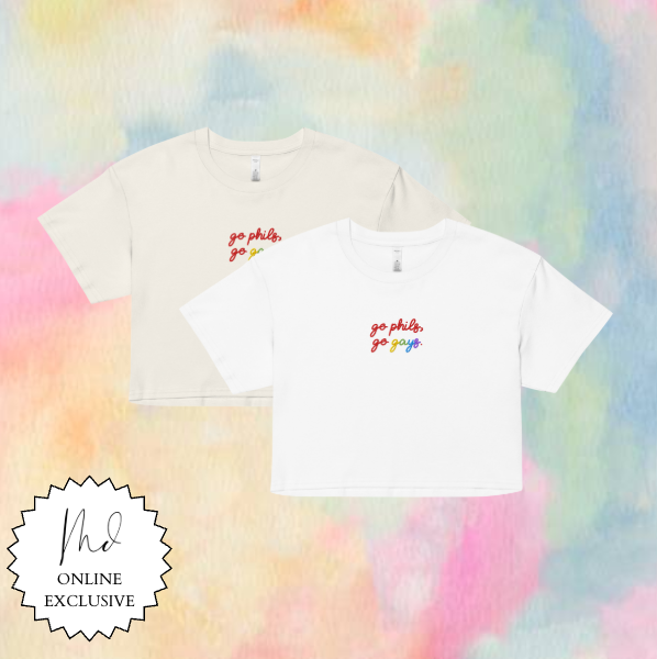 Go Phils Go Gays Embroidered Crop Top