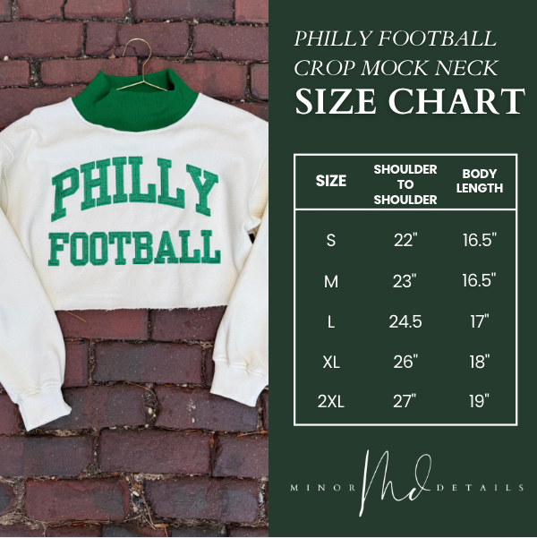 Philly Football Mock Neck Waffle Crop