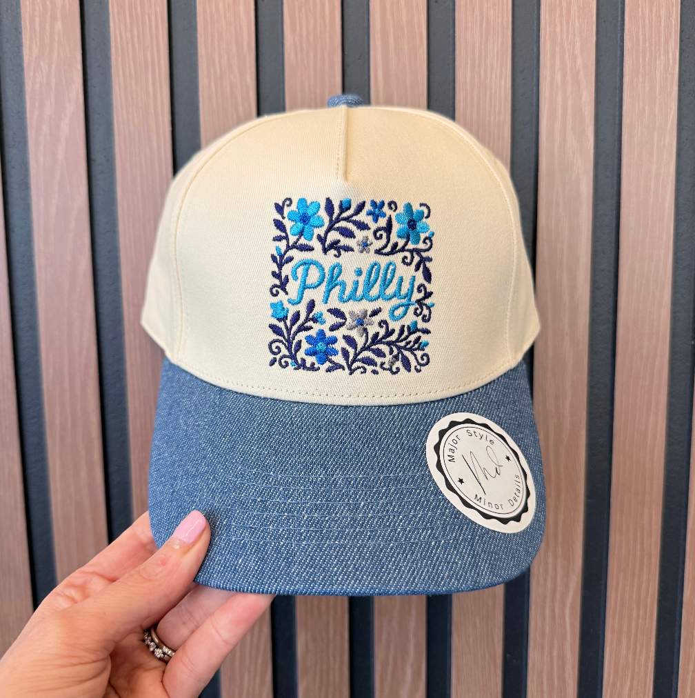 Denim Brim Philly Floral Hat