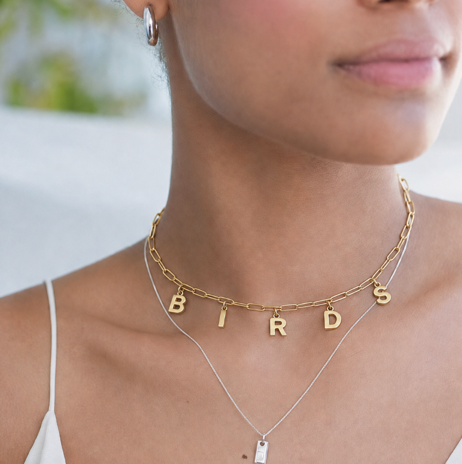 Paperclip Chain Birds Necklaces