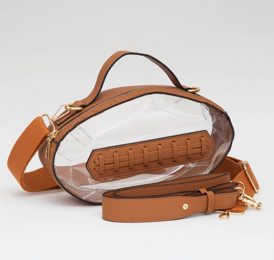 Football Transparent Crossbody Bag-Brown
