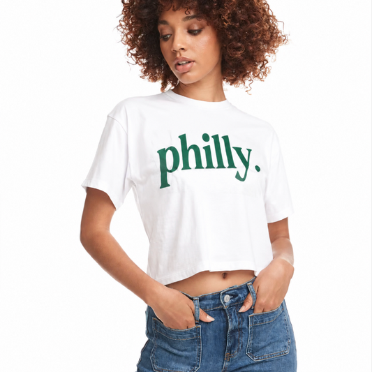 Philly. Puff Crop Top - White