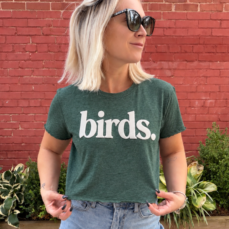 Birds Puff Crop Tee