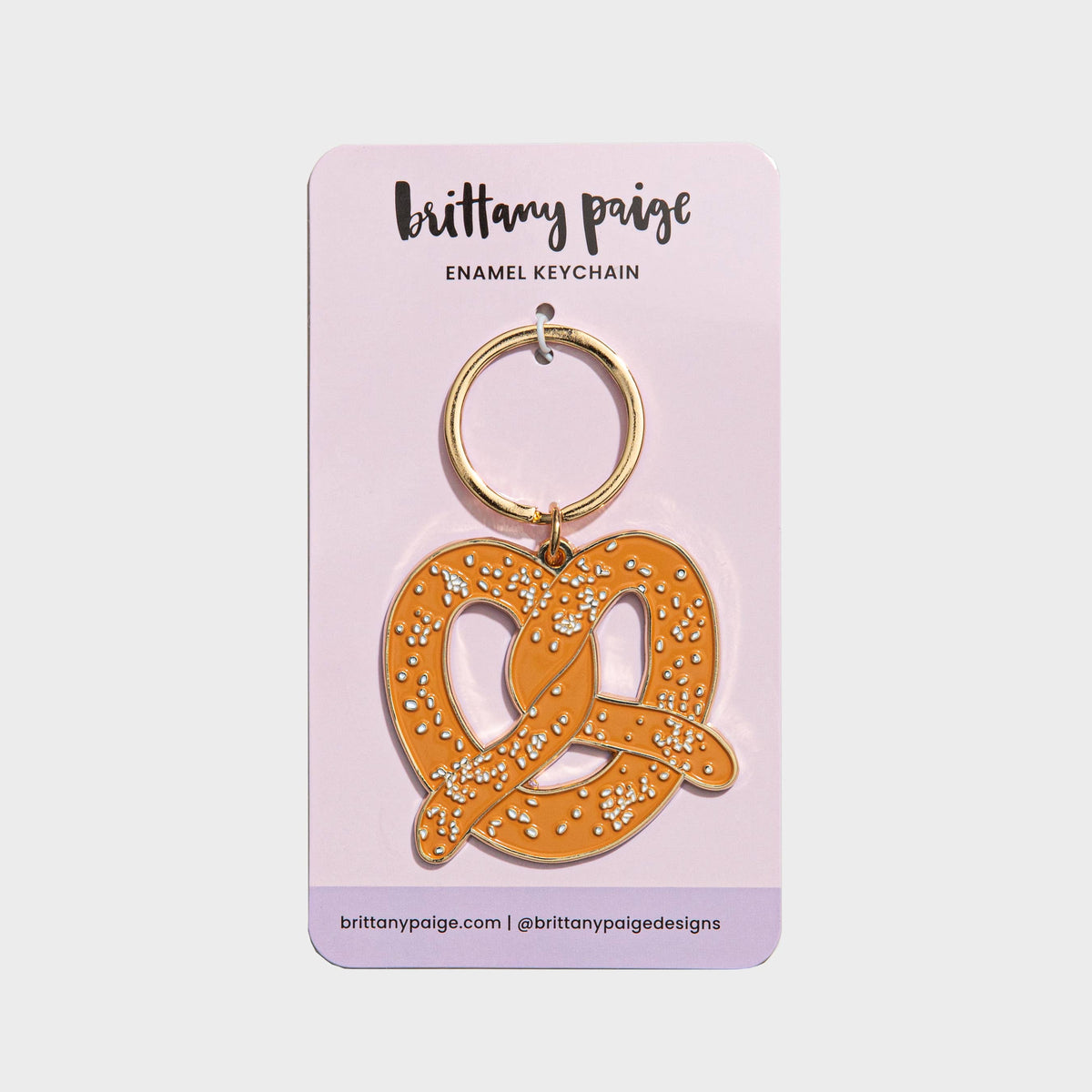Soft Pretzel Enamel Keychain/Bag Charm