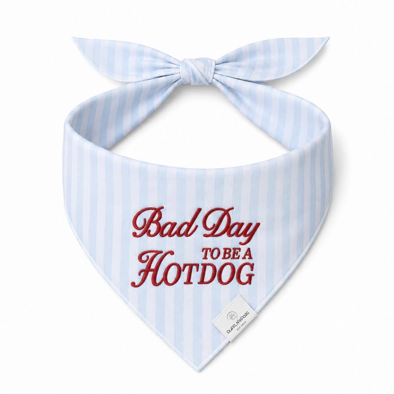 Bad Day to Be a Hot Dog Embroidered Bandana