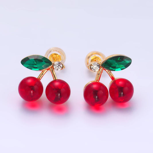 Red Cherry Stud Earring