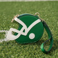 Green Faux Leather Football Helmet Mini Wristlet