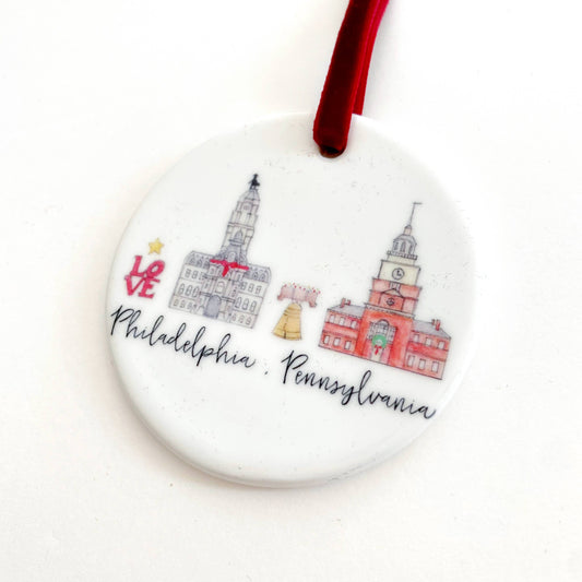 Philadelphia, Pennsylvania Ceramic Ornament