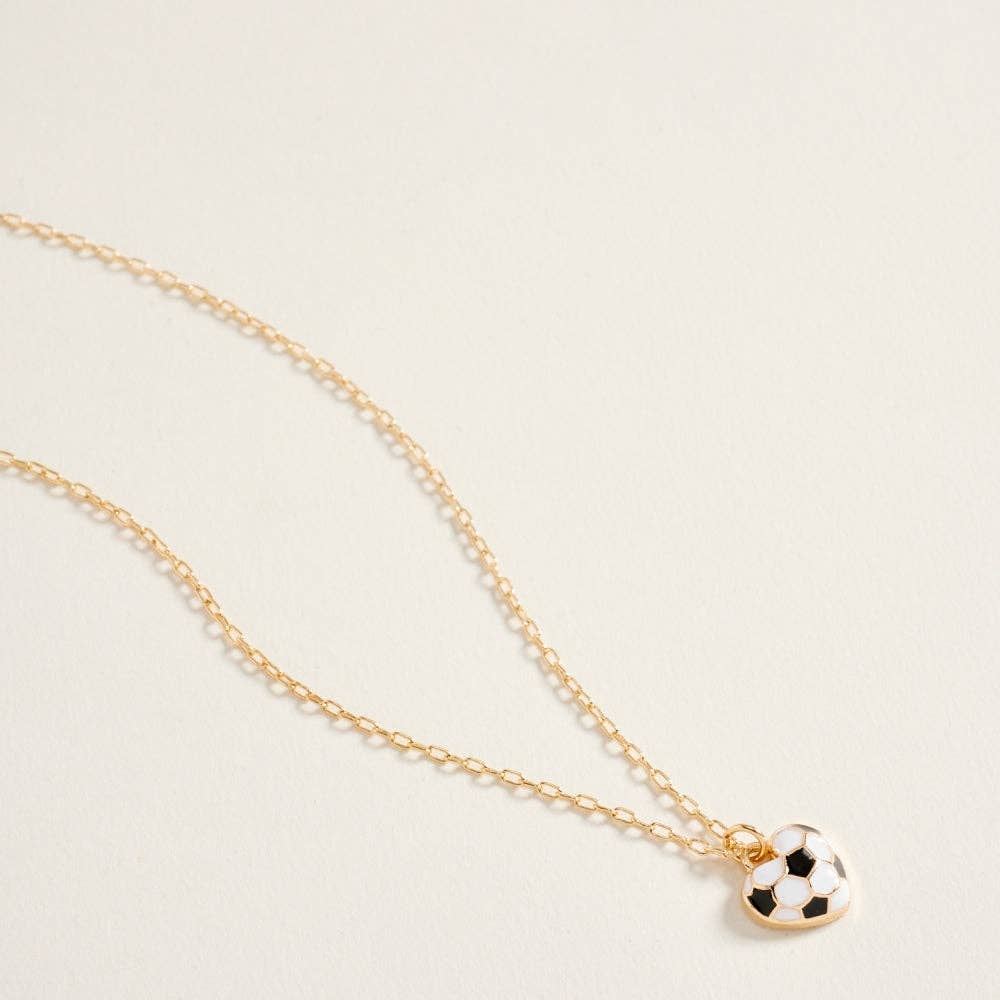 Soccer Ball Heart Pendant Necklace