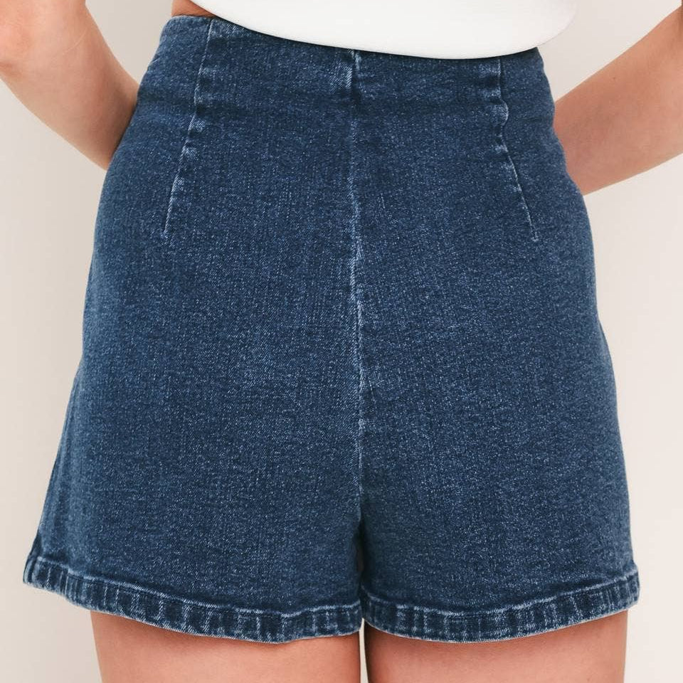 Denim Side Bow Detail Skort