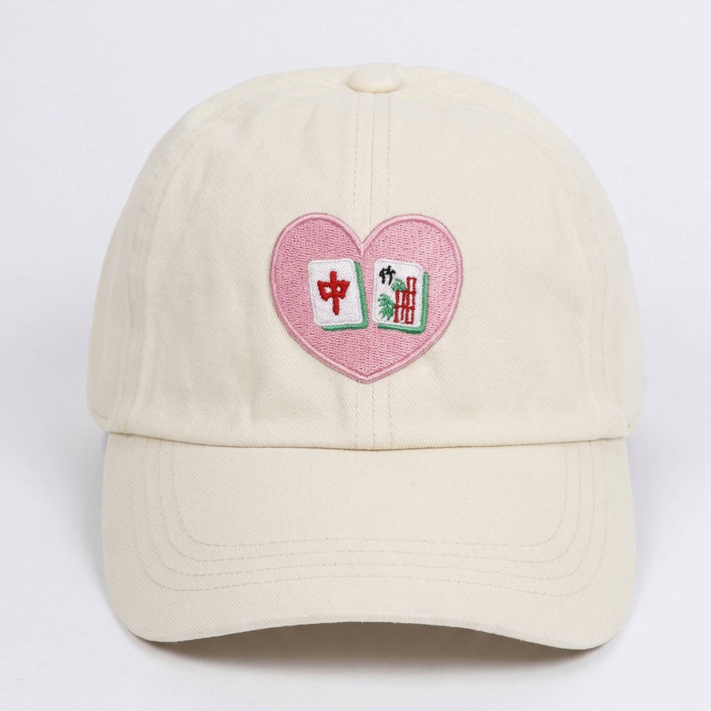 Mahjong Heart Tiles Embroidered Hat