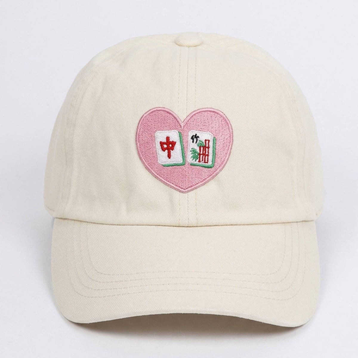Mahjong Heart Tiles Embroidered Hat
