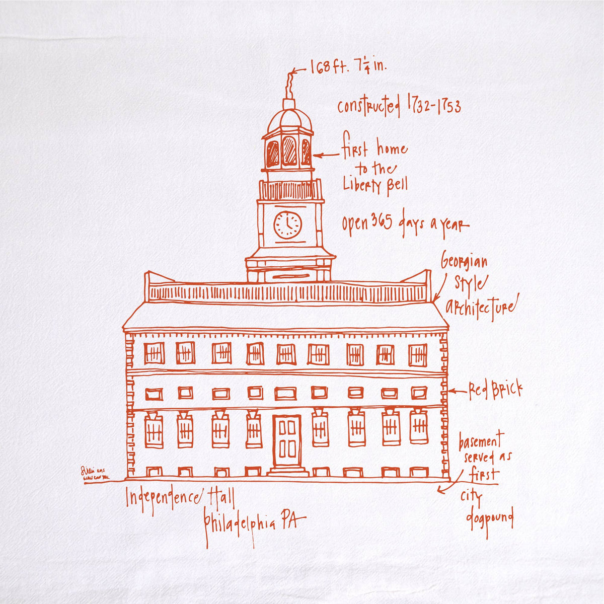 Independence Hall Tea Towel