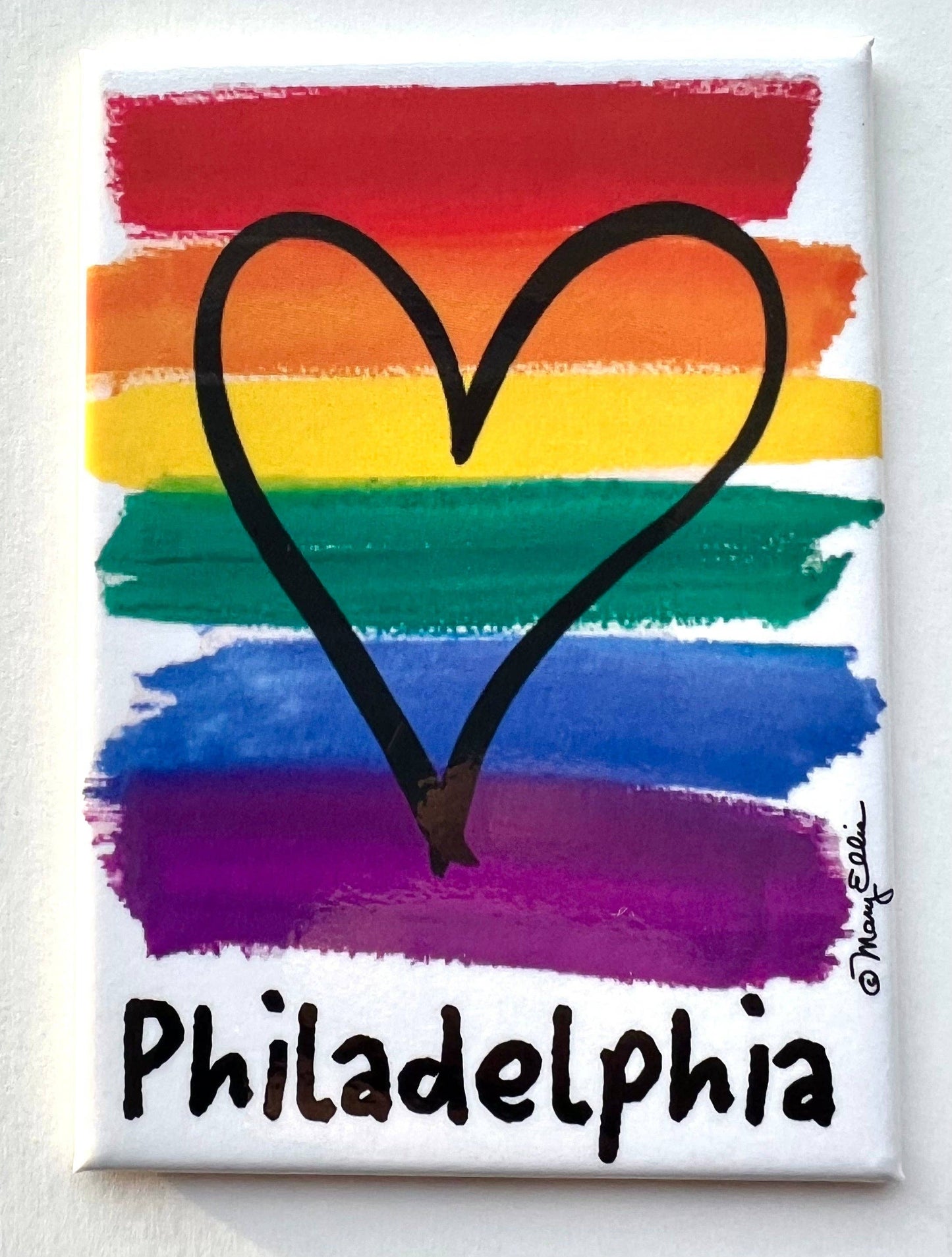 Philadelphia Magnet - Rainbow Heart Pride
