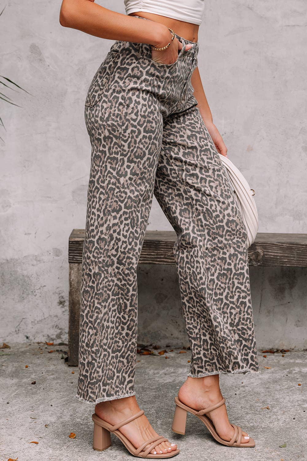 Leopard Denim Pants